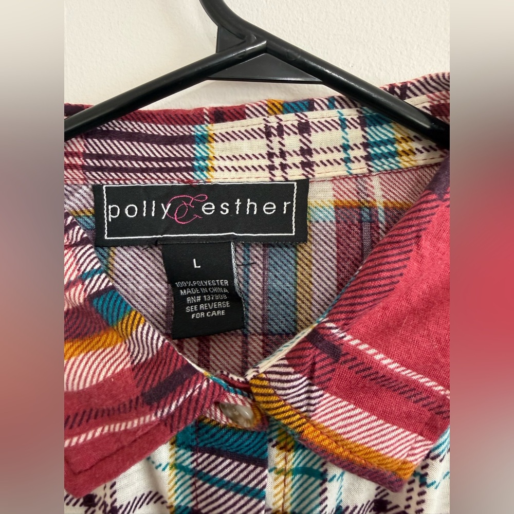 Polly & Esther Multicolor Plaid Top